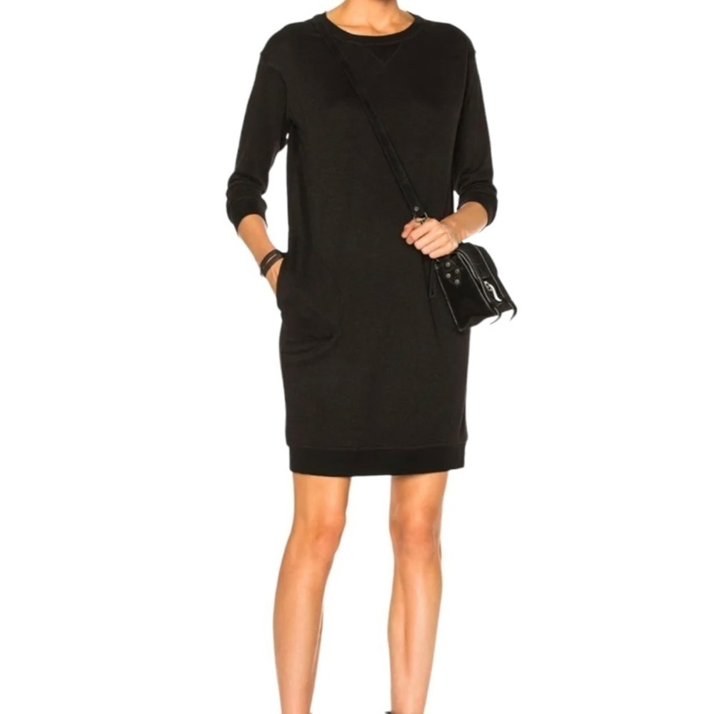 ATM Antony Thomasā Melillo 3/4 Sleeve Black Sweatshirt Dress Size Small Women